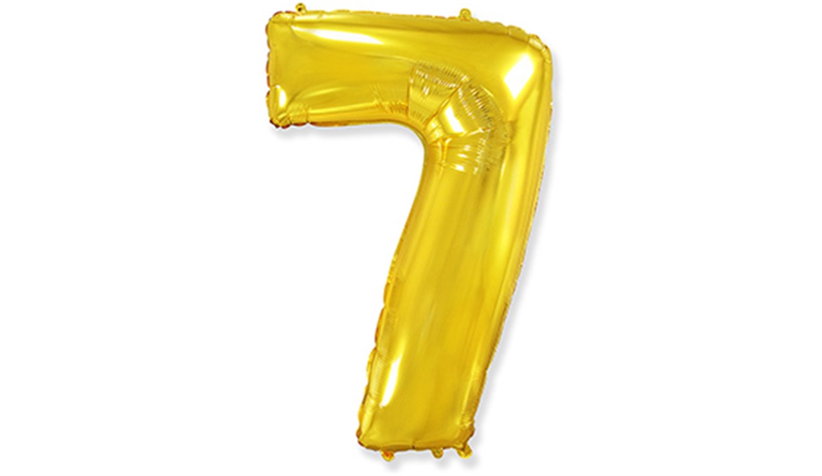 7 Rakamlı Folyo Gold Renk Balon 76 cm