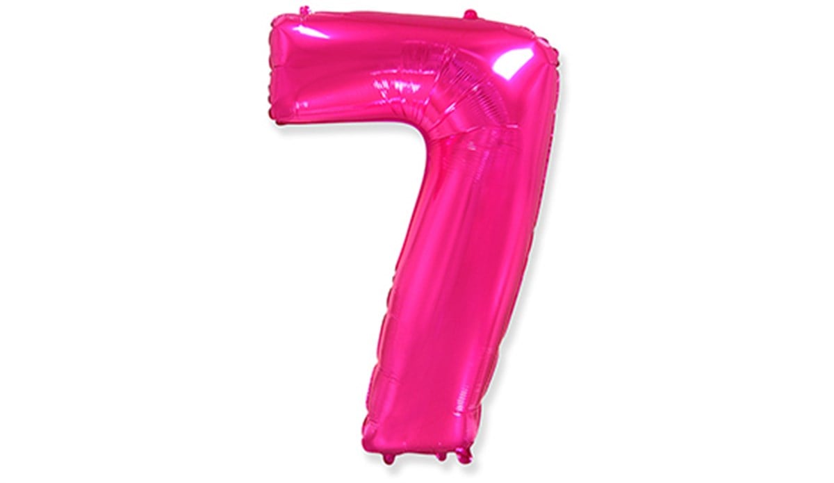 7 Rakamlı Folyo Pembe Renk Balon 76 cm