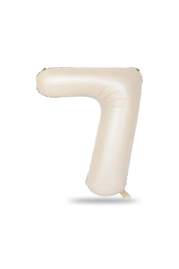 7 Rakamlı Krem Renk Folyo Balon 82 cm