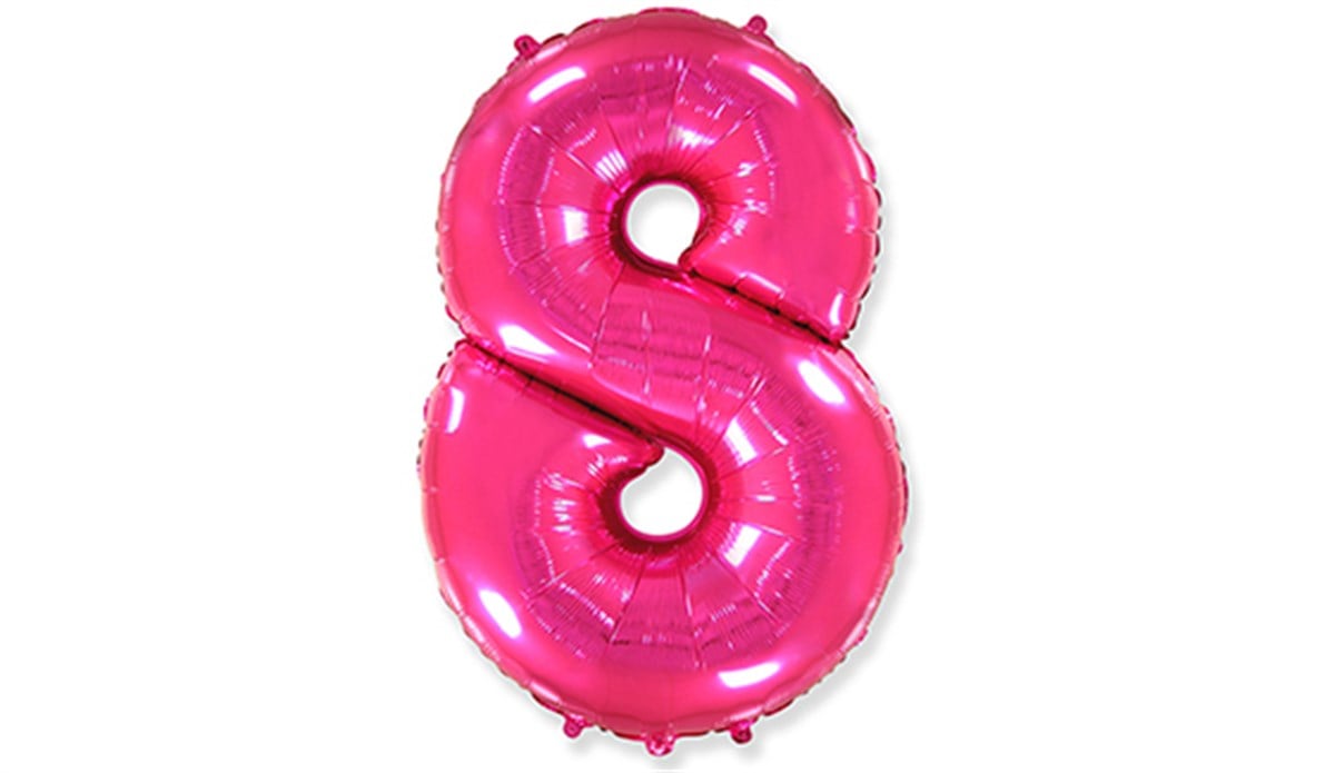 8 Rakamlı Folyo Pembe Renk Balon 76 cm