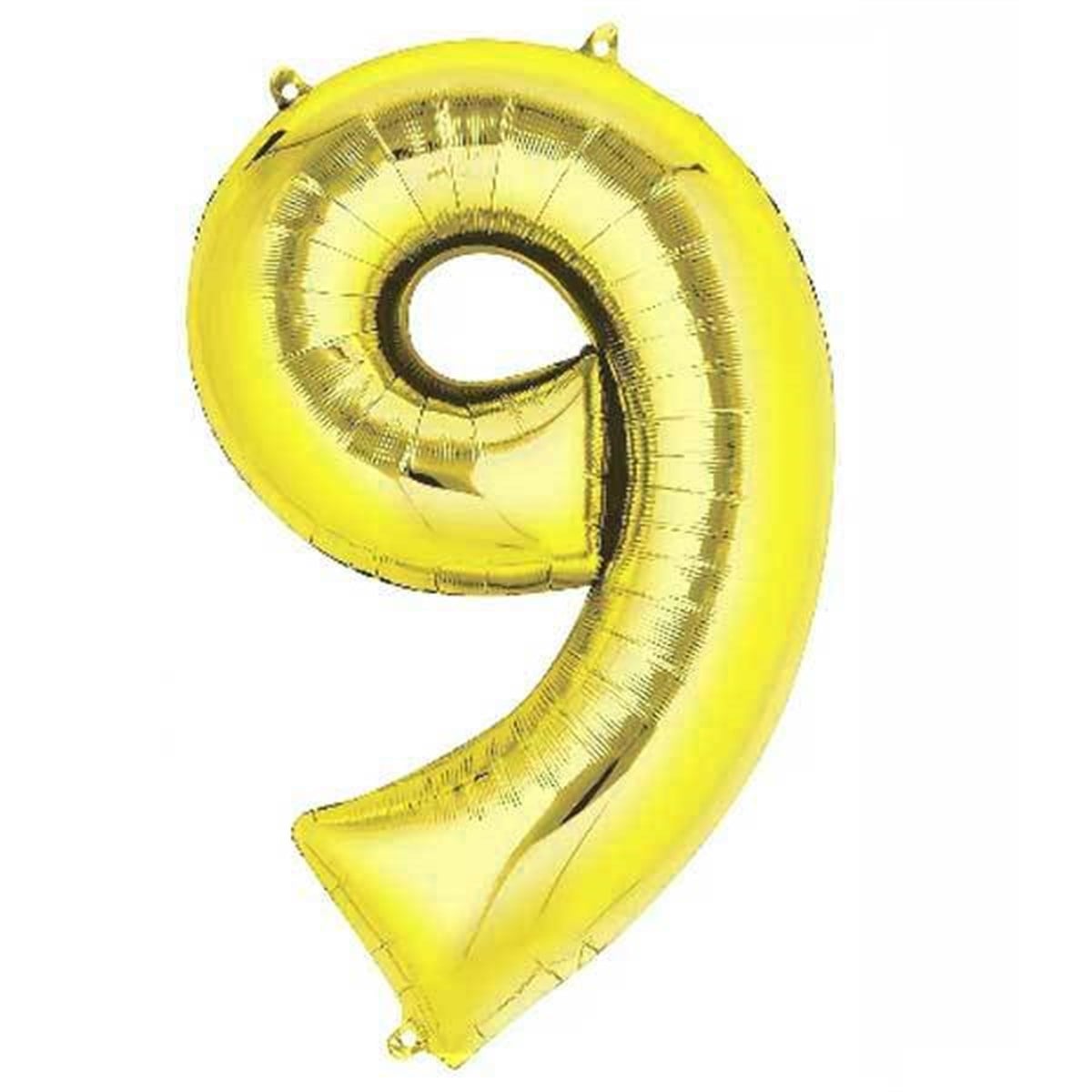9 Rakam Folyo Gold Balon Küçük 35 cm