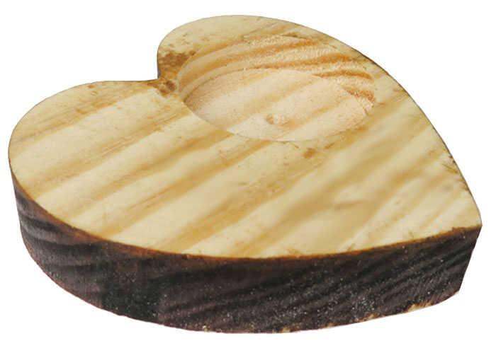 AĞAÇ KÜTÜK TEALİGHT MUMLUK KALP NATUREL PK:1-200