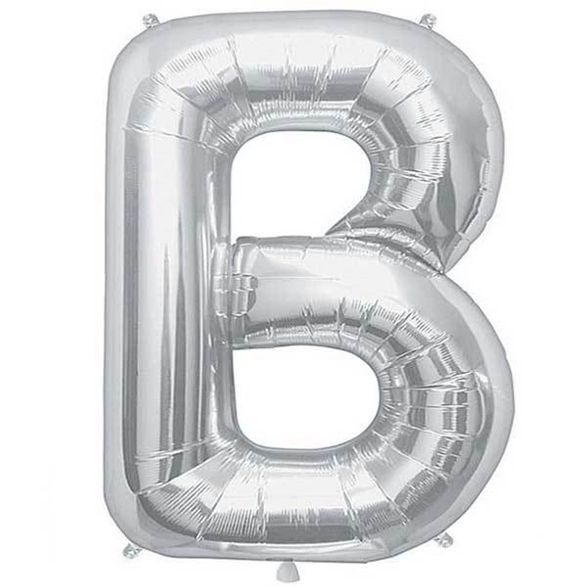 B Harf Folyo Gümüş Balon Küçük 35 Cm