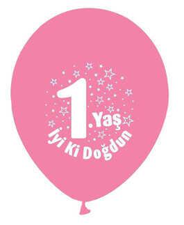 BALON 1 YAŞ İYİKİ DOĞDUN PEMBE PK:100-KL:50