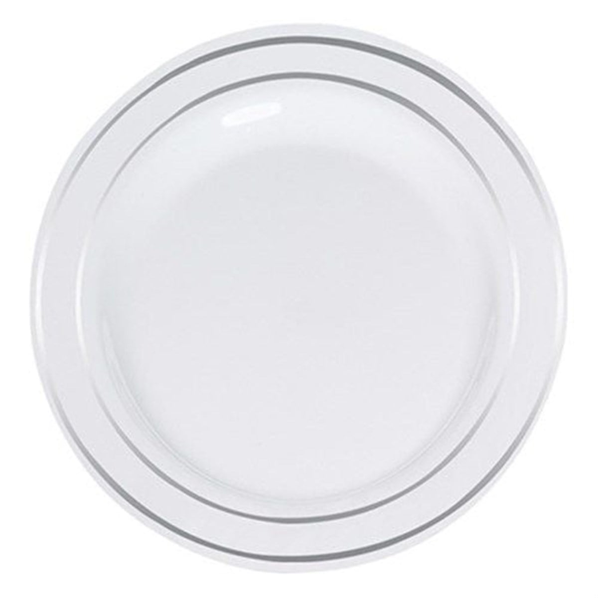 Beyaz Gümüş Lüks Mika Yuvarlak Tabak 26 cm 6 Adet
