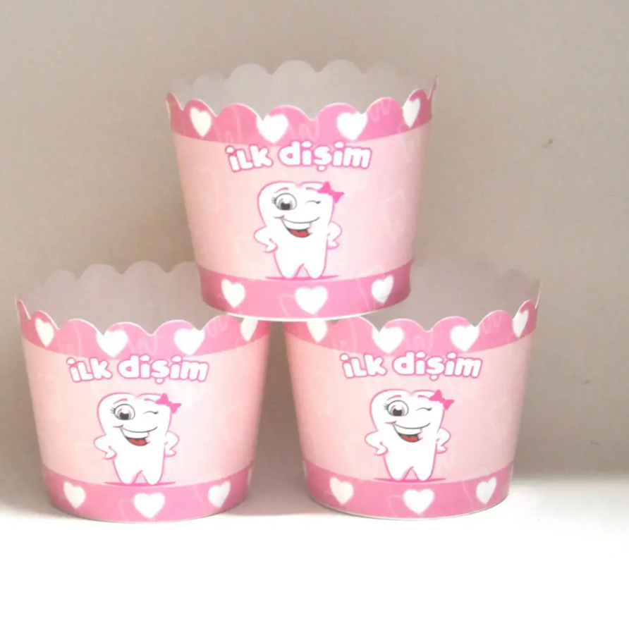 Diş Pembe Cupcake 25'li