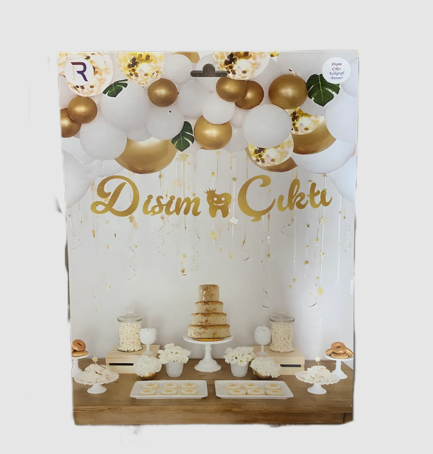 Dişim Çıktı Kaligrafik Banner Gold