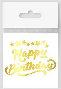 DÖVME HAPPY BIRTHDAY YILDIZLI VARAKLI ALTIN PK:10