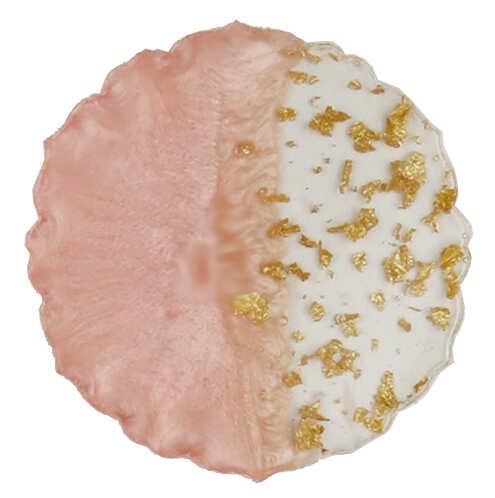 EPOKSİ YUVARLAK 7 CM PEMBE SEDEFE ALTIN PK:25