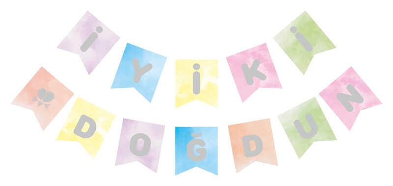 FLAMA İYİKİ DOĞDUN MAKARON RENGARENK GÜMÜŞ PK:1