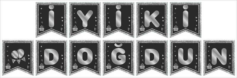 FLAMA İYİKİ DOĞDUN SET SİYAH ÜSTÜ GÜMÜŞPK:1 KL:300