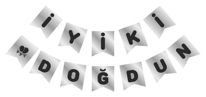FLAMA İYİKİ DOĞDUN SİYAH YAZILI VARAK GÜMÜŞ P1-300