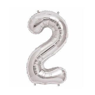 FOLYO BALON RAKAM 2 GÜMÜŞ 32INC PK:1 KOLİ -500
