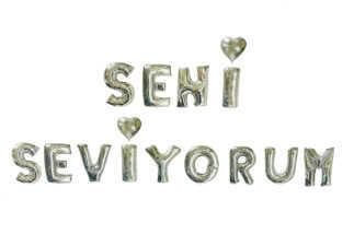 FOLYO BALON SENİ SEVİYORUM 16İN GÜMÜŞ PK:1SET