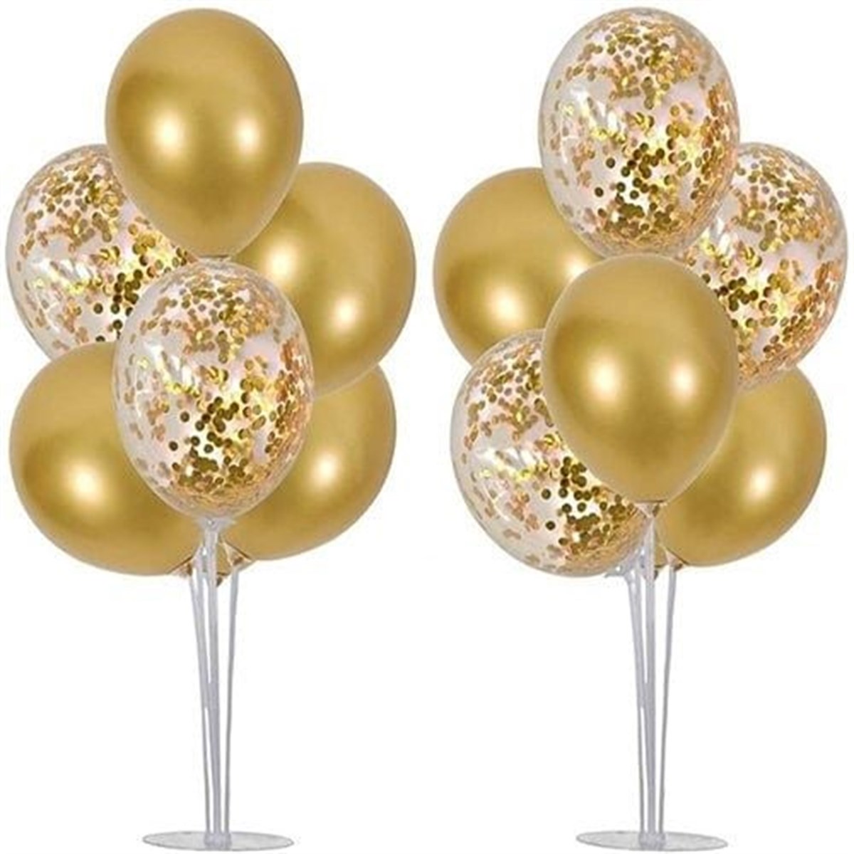 Gold Konfetili Ayaklı Balon Standı-1 Adet