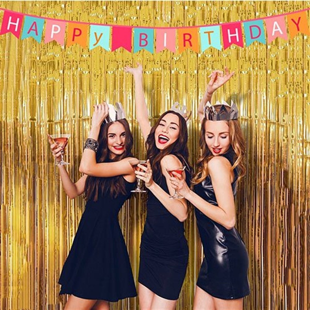 Gold Metalize Püsküllü Kapı Perdesi 270 cm