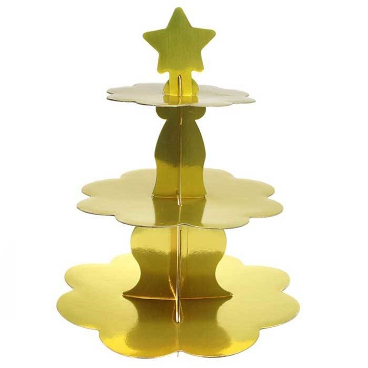 Gold Renk 3 Katlı Cupcake Standı