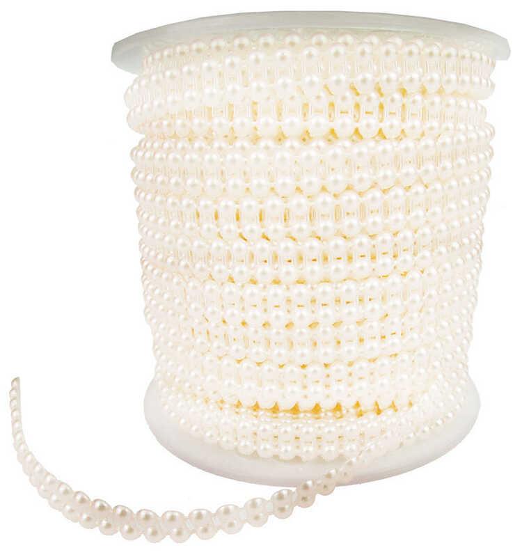İNCİ ÇİFTLİ İPE DİZİLİ BEYAZ 4mm PK:25Yard-KL:60