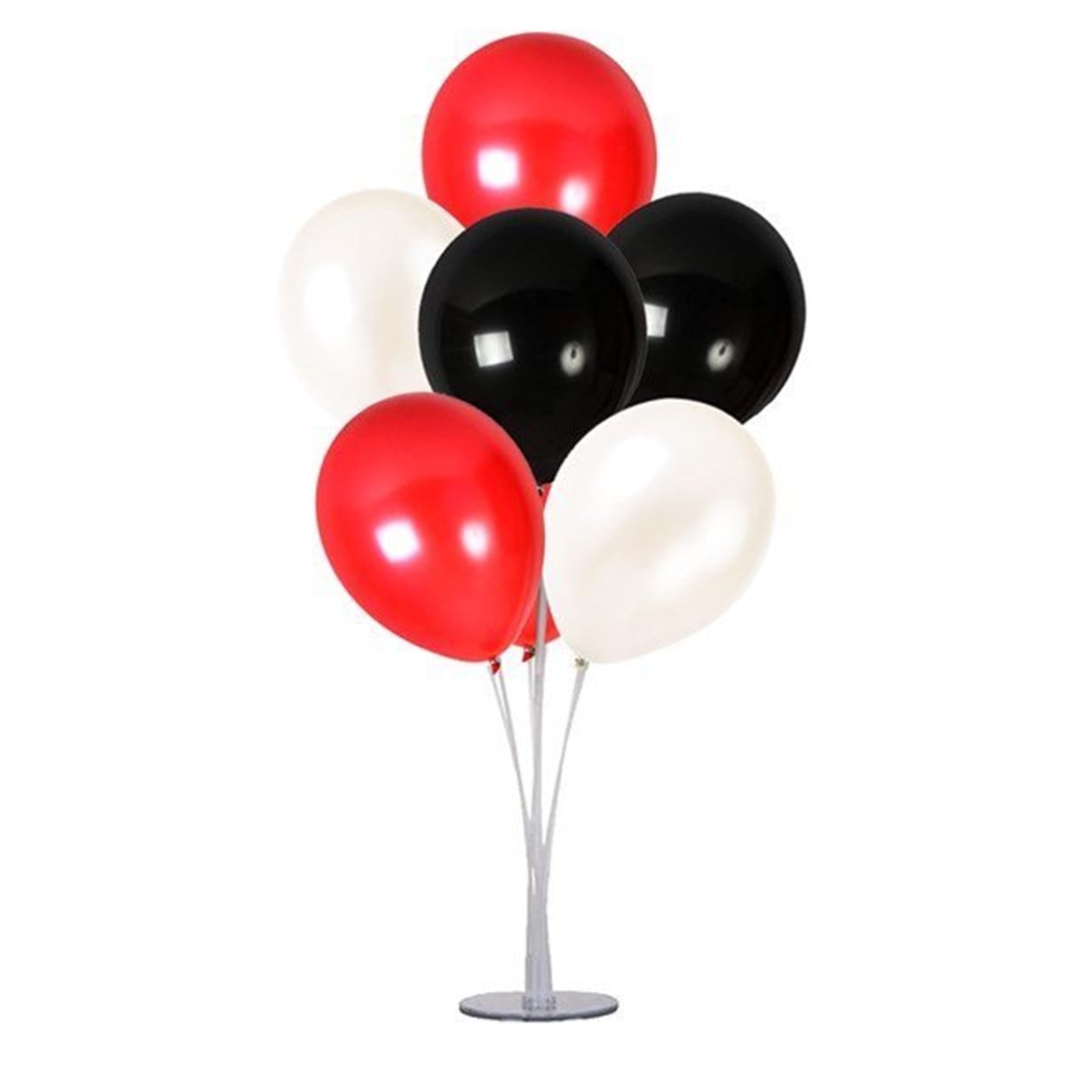 Kırmızı Siyah Beyaz Ayaklı Balon Standı - 1 Adet