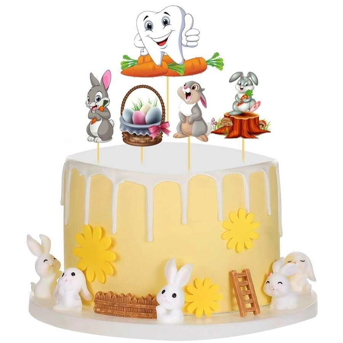 Kürdan Pasta Üstü Diş Temalı 5 li