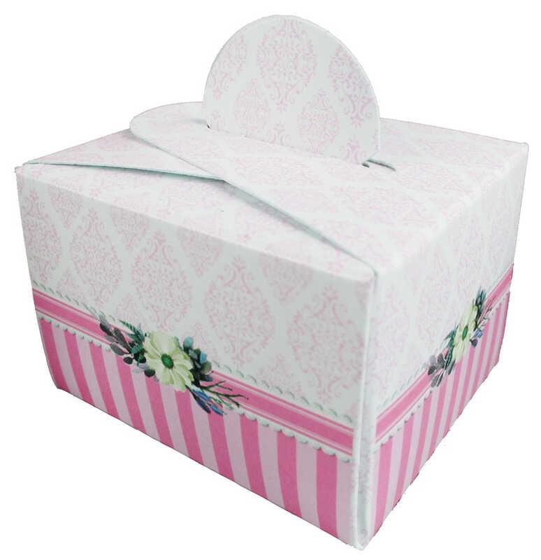 LOKUMLUK KARTON KUTU ÇİZGİLİ PEMBE PK:25 KL:300