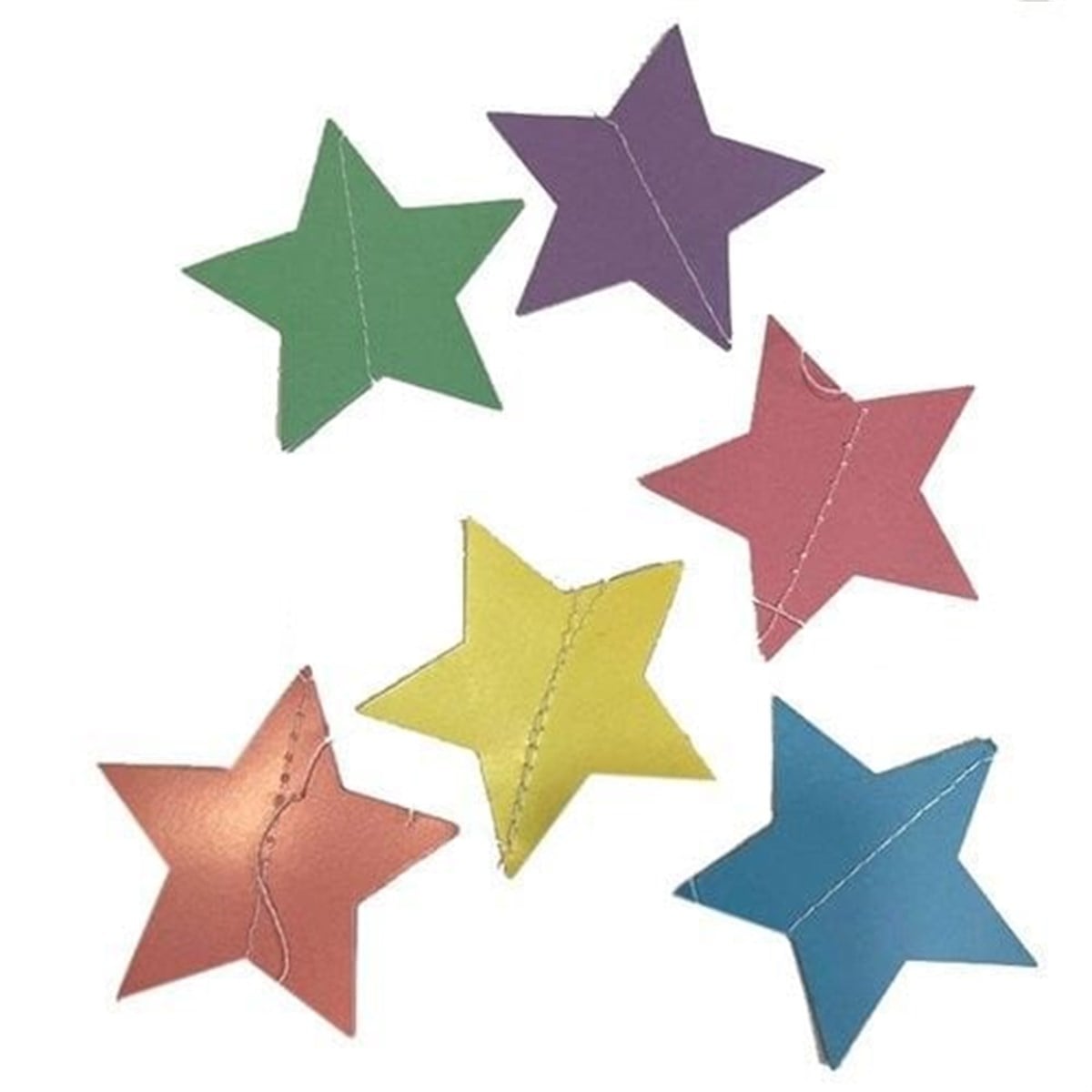 Makaron Pastel Renk Dikişli Zincir Yıldız -1 Adet