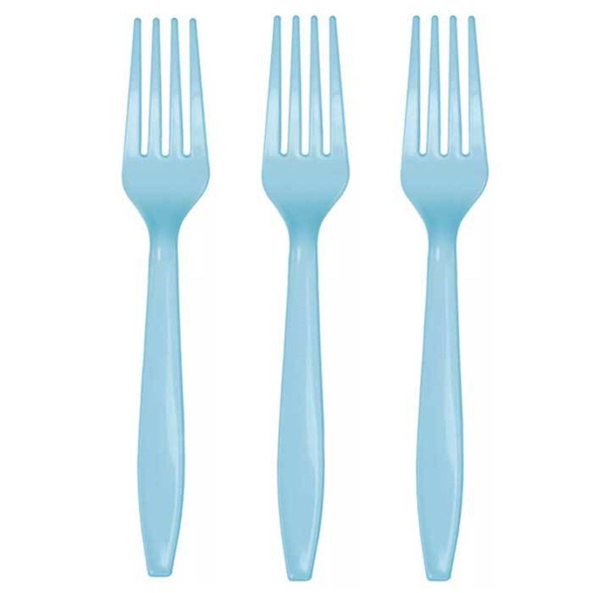 Mavi Renk Plastik Çatal 25 Adet