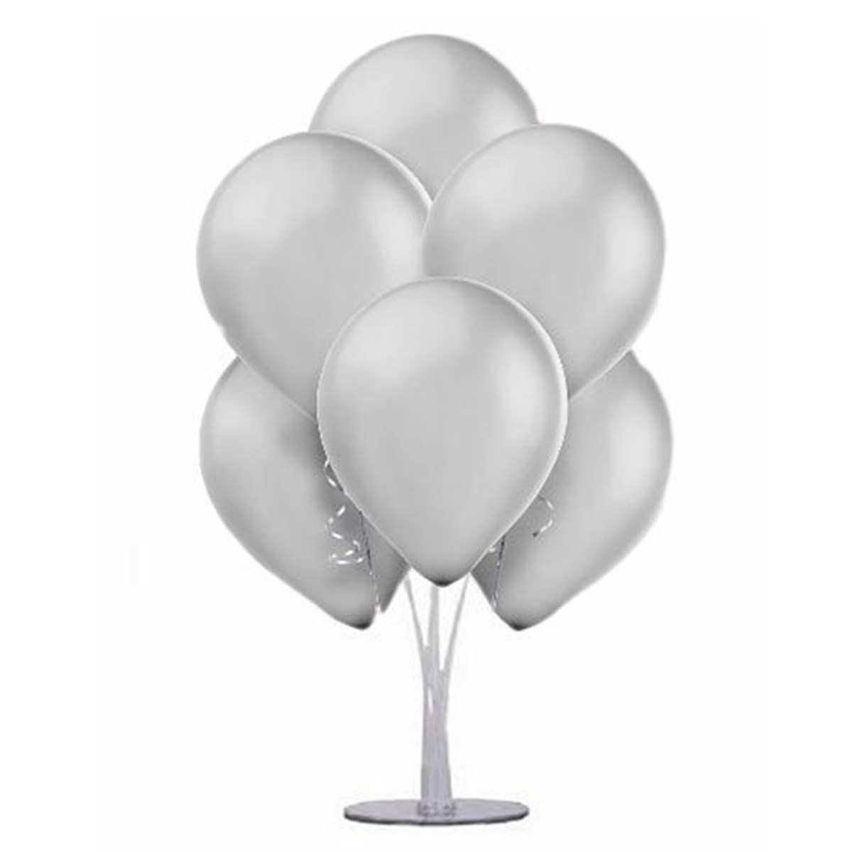Metalik Gümüş Ayaklı Balon Standı- 1 Adet
