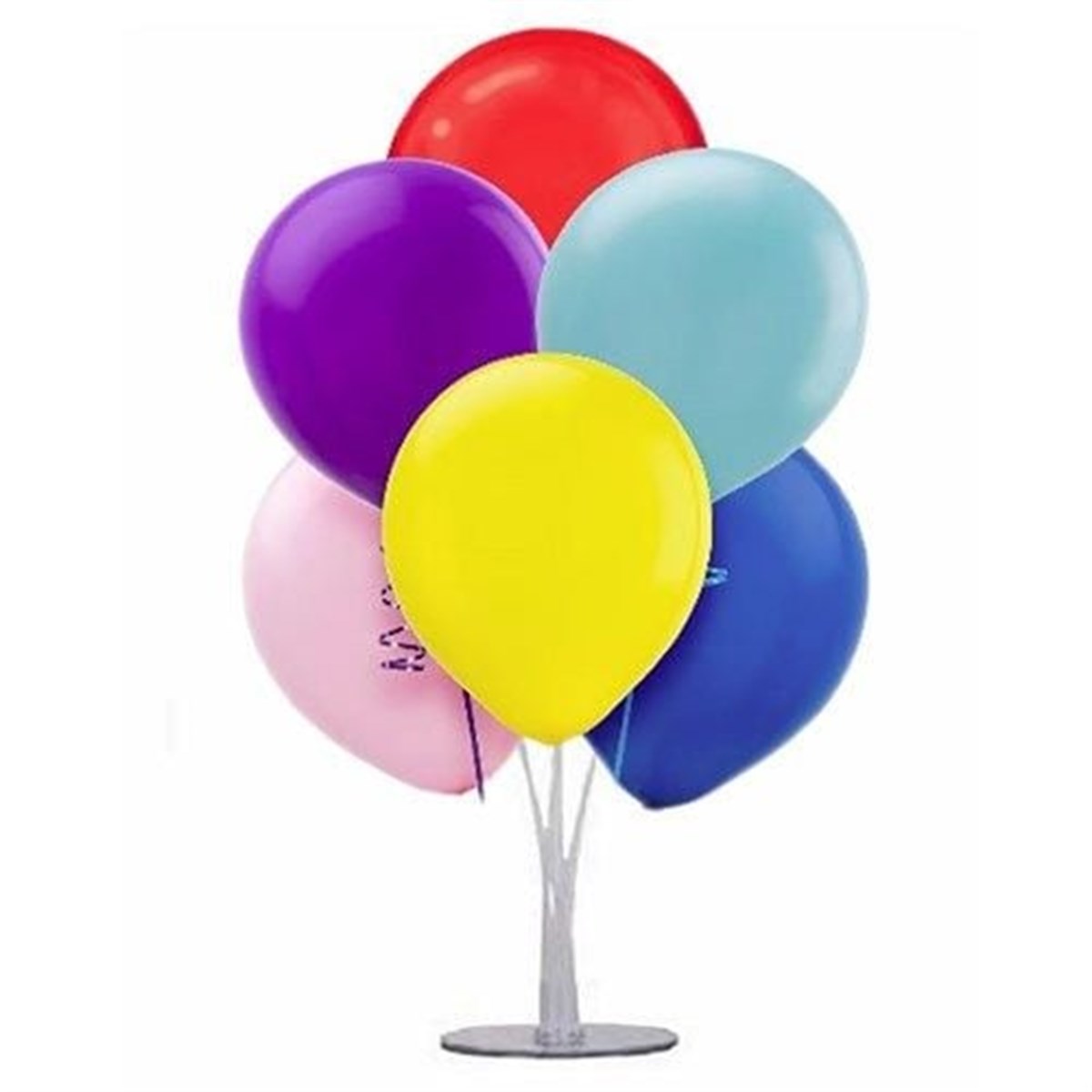 Metalik Karışık  Renkli Ayaklı Balon Standı-1 Adet