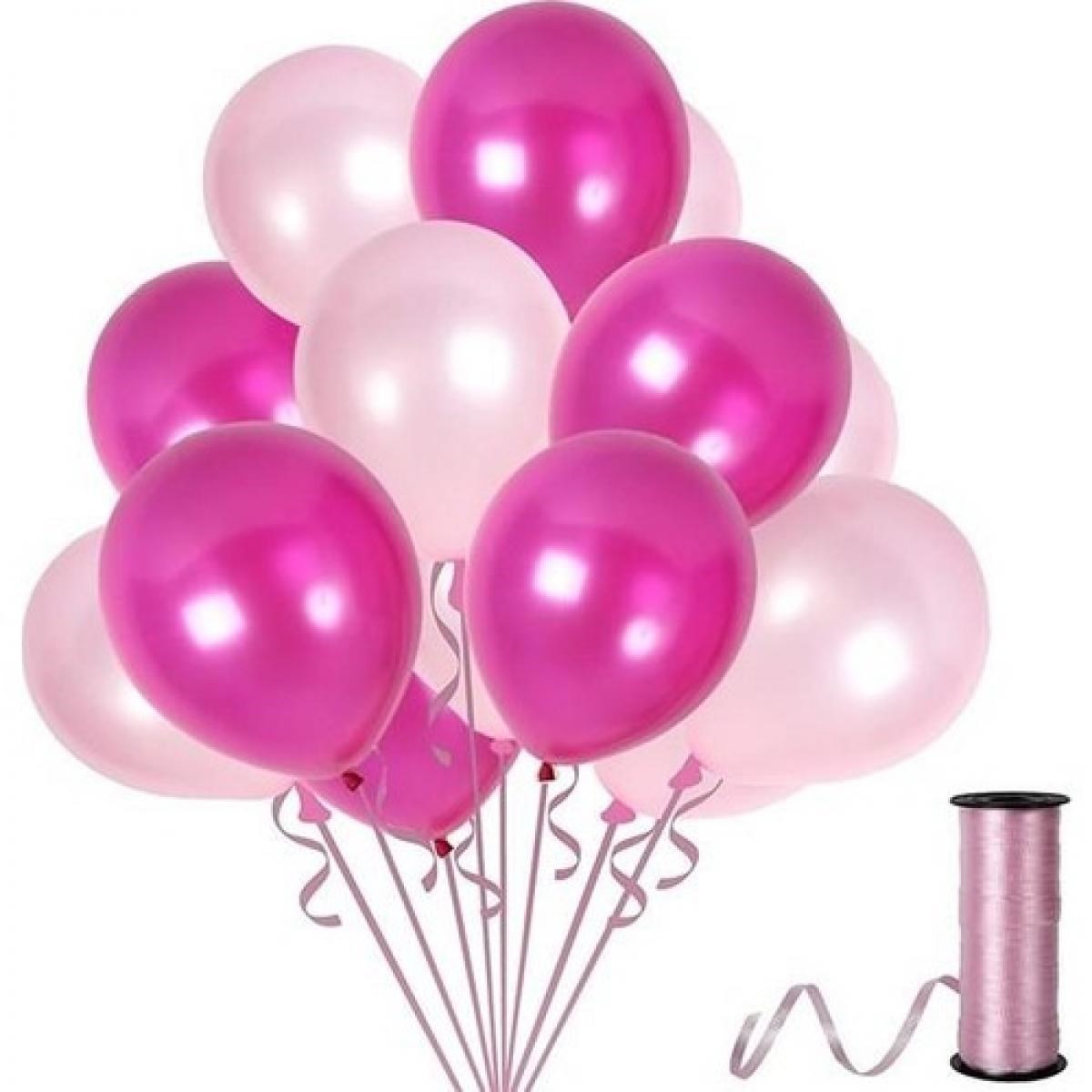 Metalik Parlak 12 inch Pembe Fuşya Balon 12 Adet