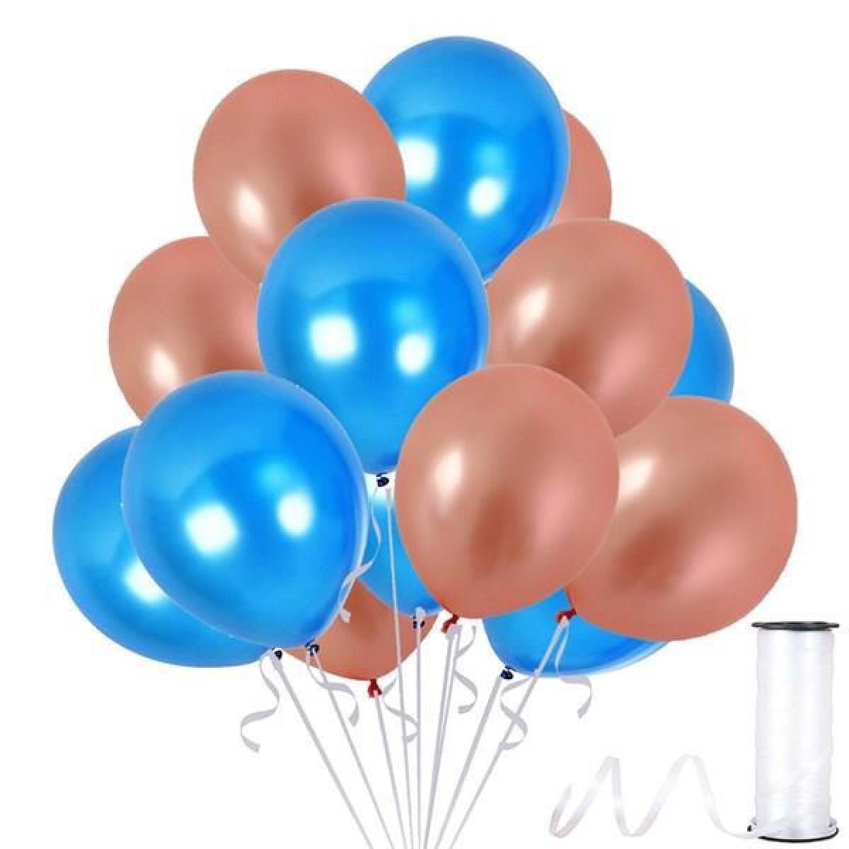 Metalik Parlak 12 inch Rose Gold K.Mavi Balon 12 Adet