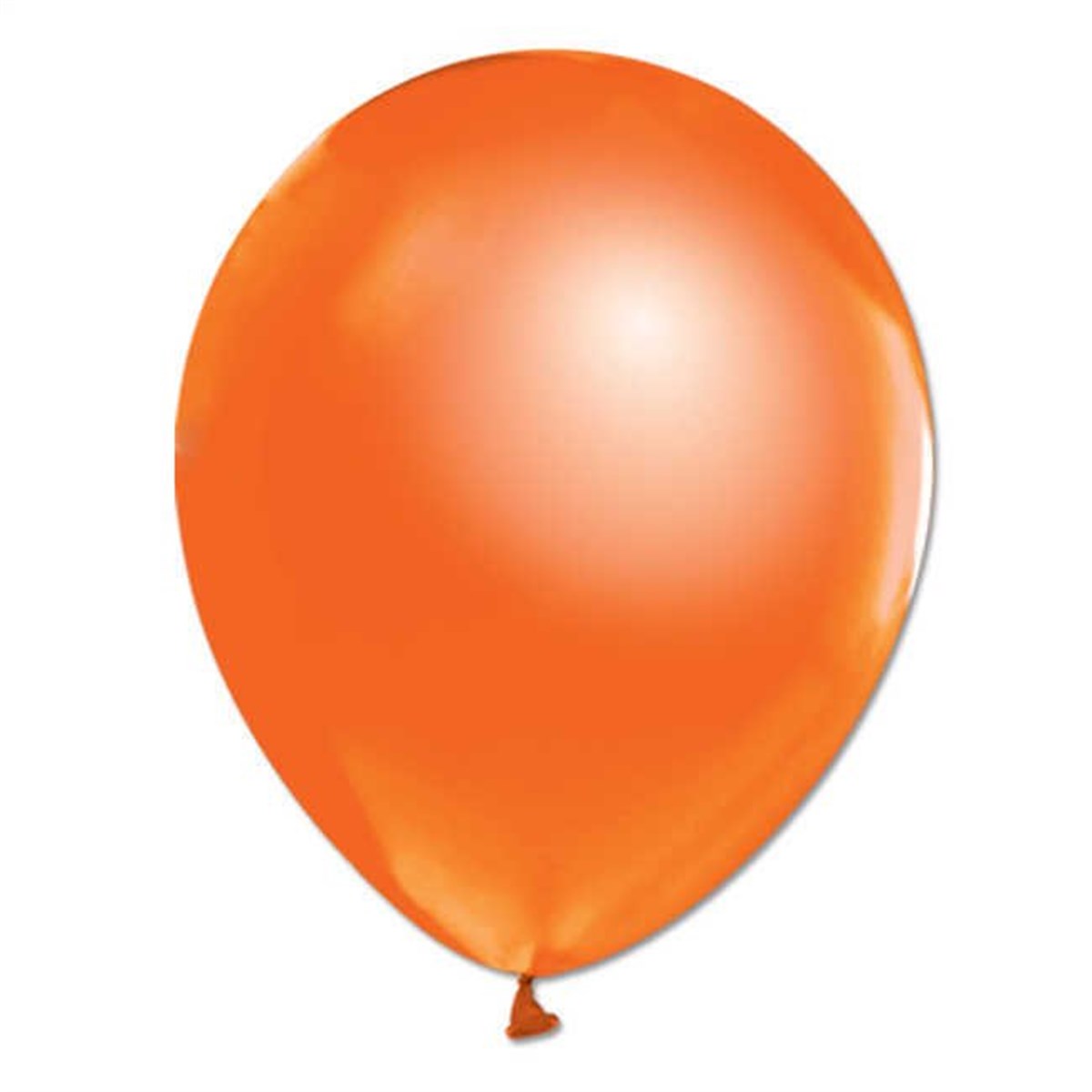 Metalik Parlak 12 inch Turuncu Renk Balon 12 Adet
