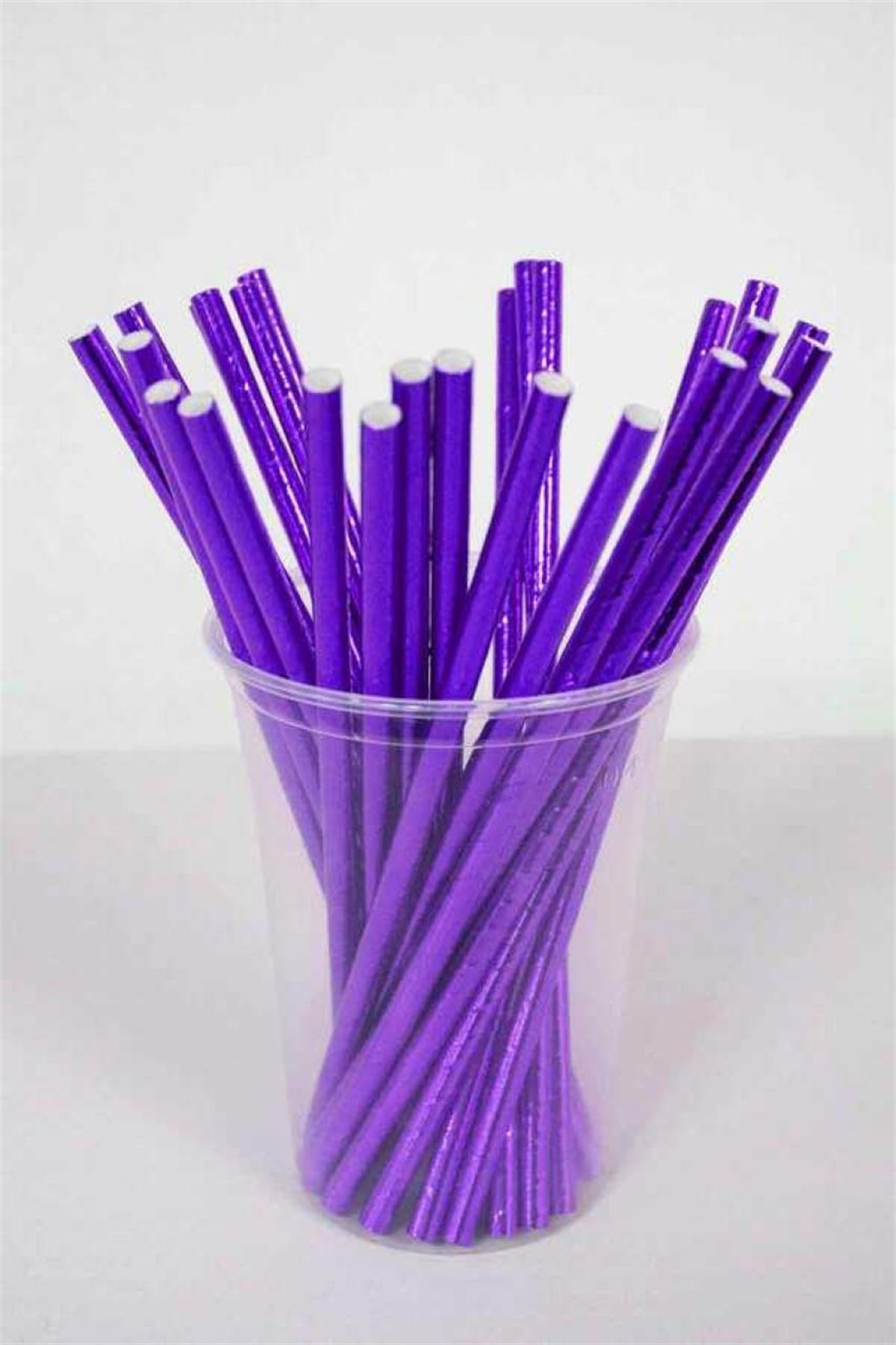 Mor Renk Kağıt Pipet 25 Adet