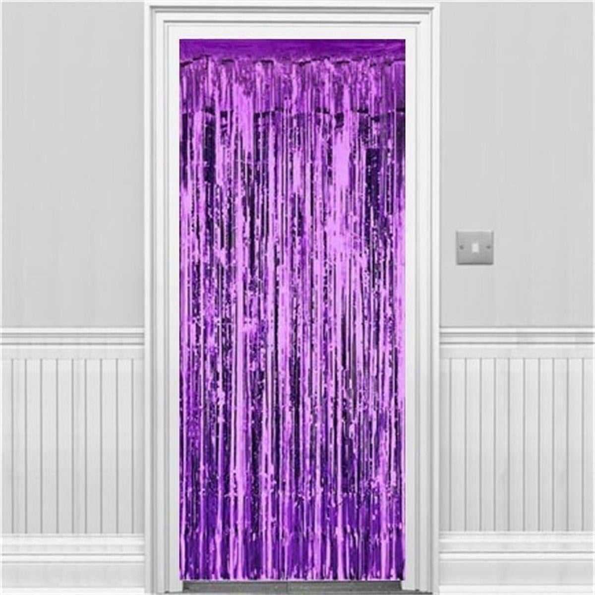 Mor Saçaklı Kapı Perde Süsü