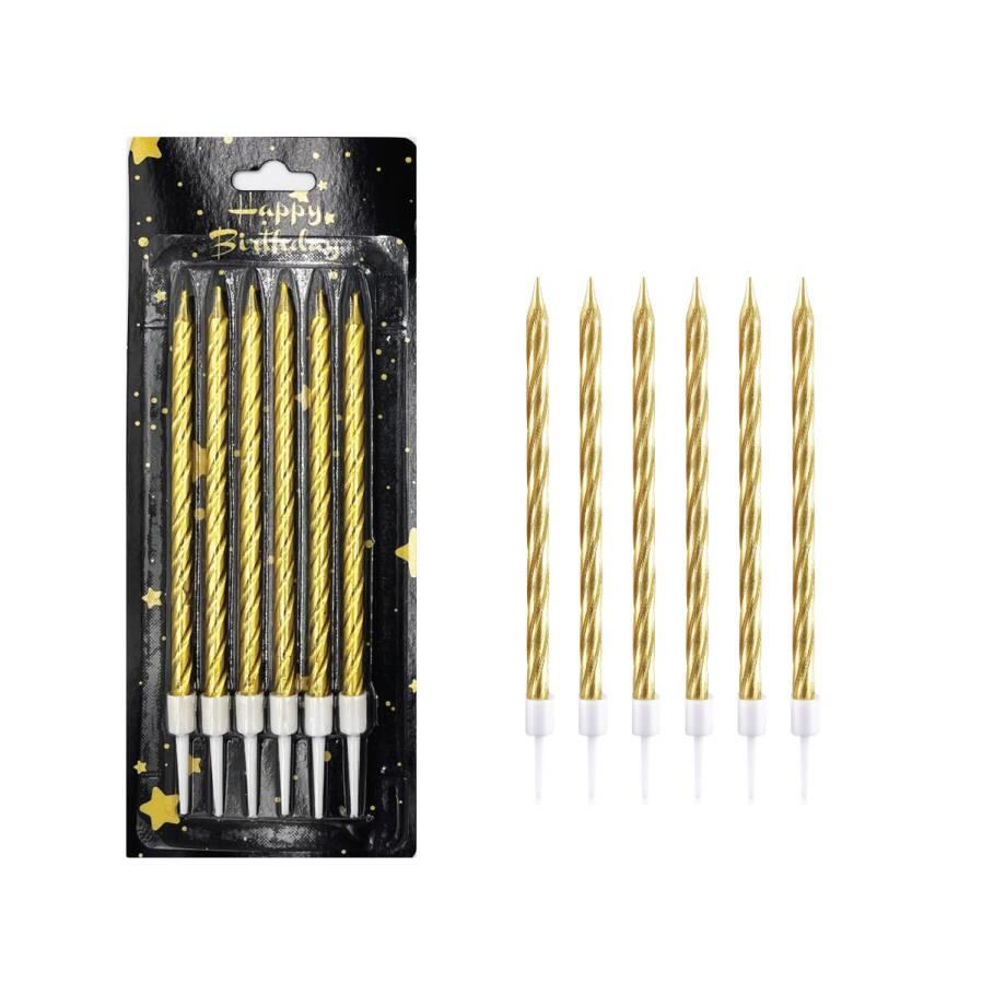 Mum İnce 14 cm Spiral Set Gold 6 Adet