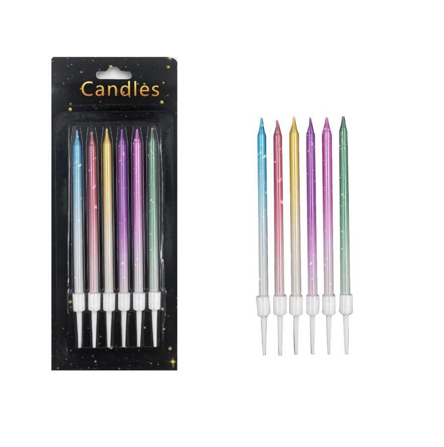 Mum İnce Degrade Mix 12 Cm 6 Adet
