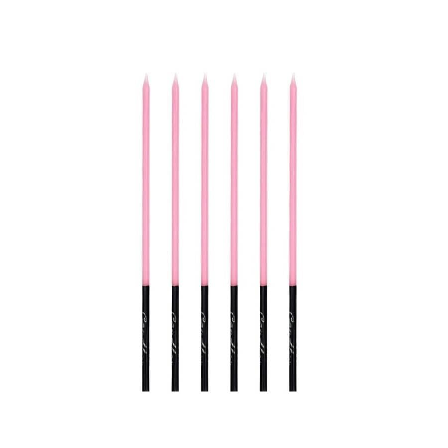 Mum İnce Kalem Model Makaron Pembe 15 Cm 6 Adet