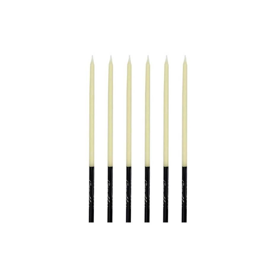 Mum İnce Kalem Model Makaron Sarı 15 Cm 6 Adet