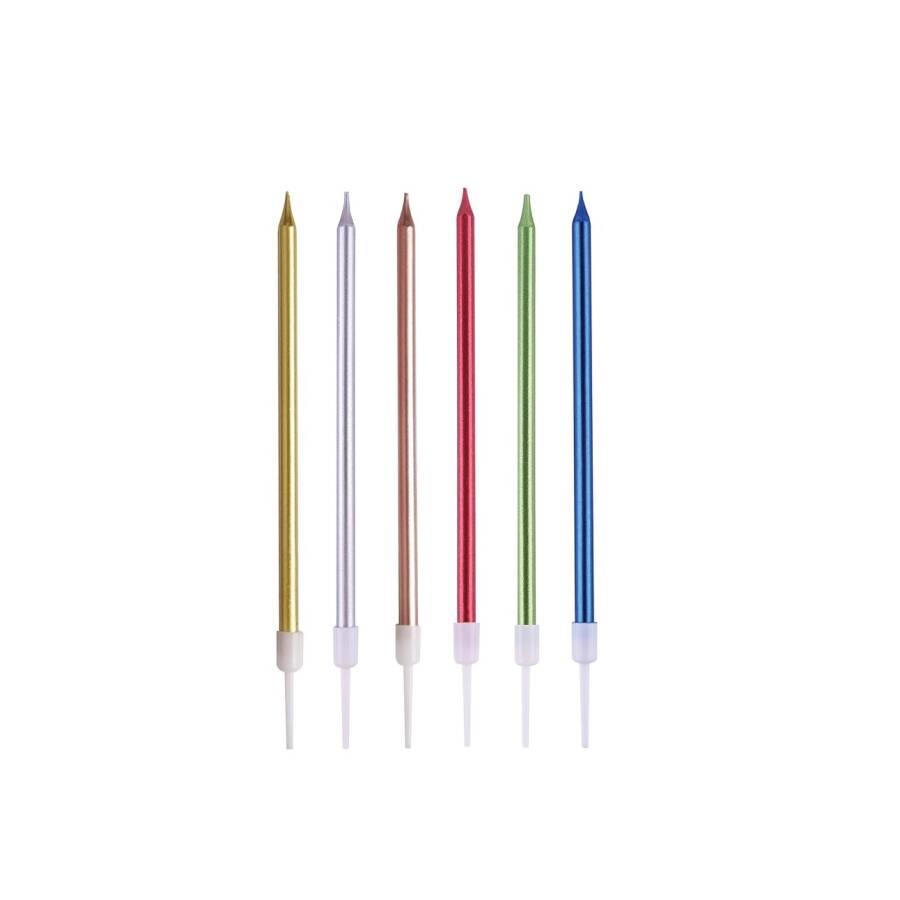 Mum İnce Uzun 15 cm Karışık Renk 6 Adet