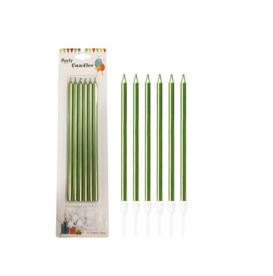 Mum İnce Uzun 20 Cm Yeşil 6 Adet