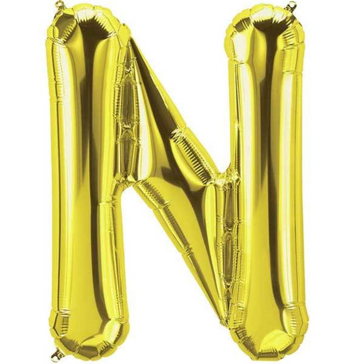 N Harf Folyo Gold Balon Küçük 35 Cm