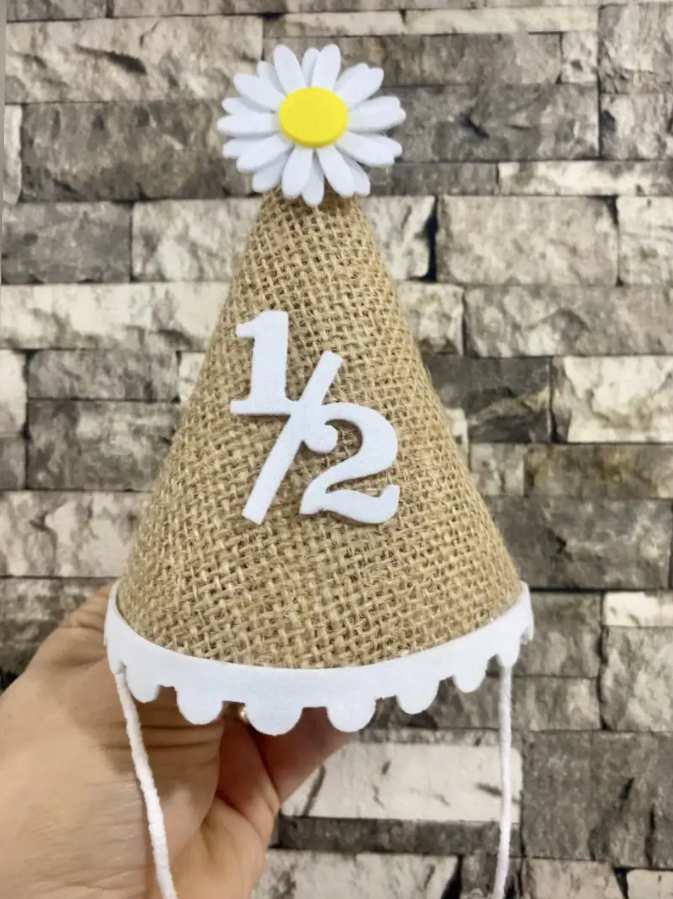 Papatya Hasır 1/2 Doğum Günü Şapka