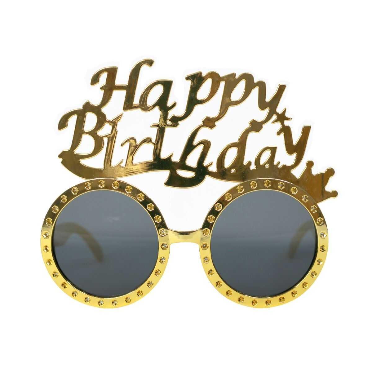 Parti Gözlük Happy Birthday Altın
