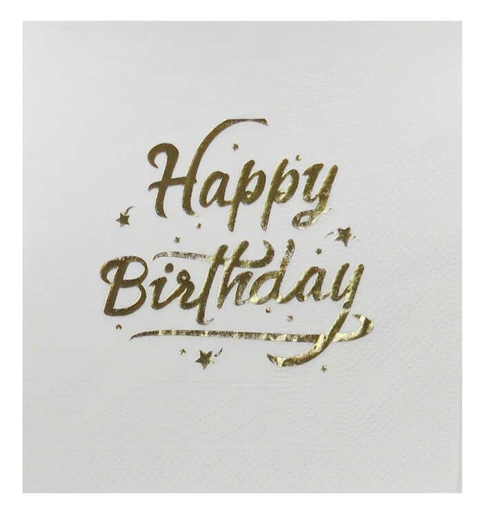 PEÇETE VARAK BASKILI HAPPY BIRTHDAY ALTIN PK:16