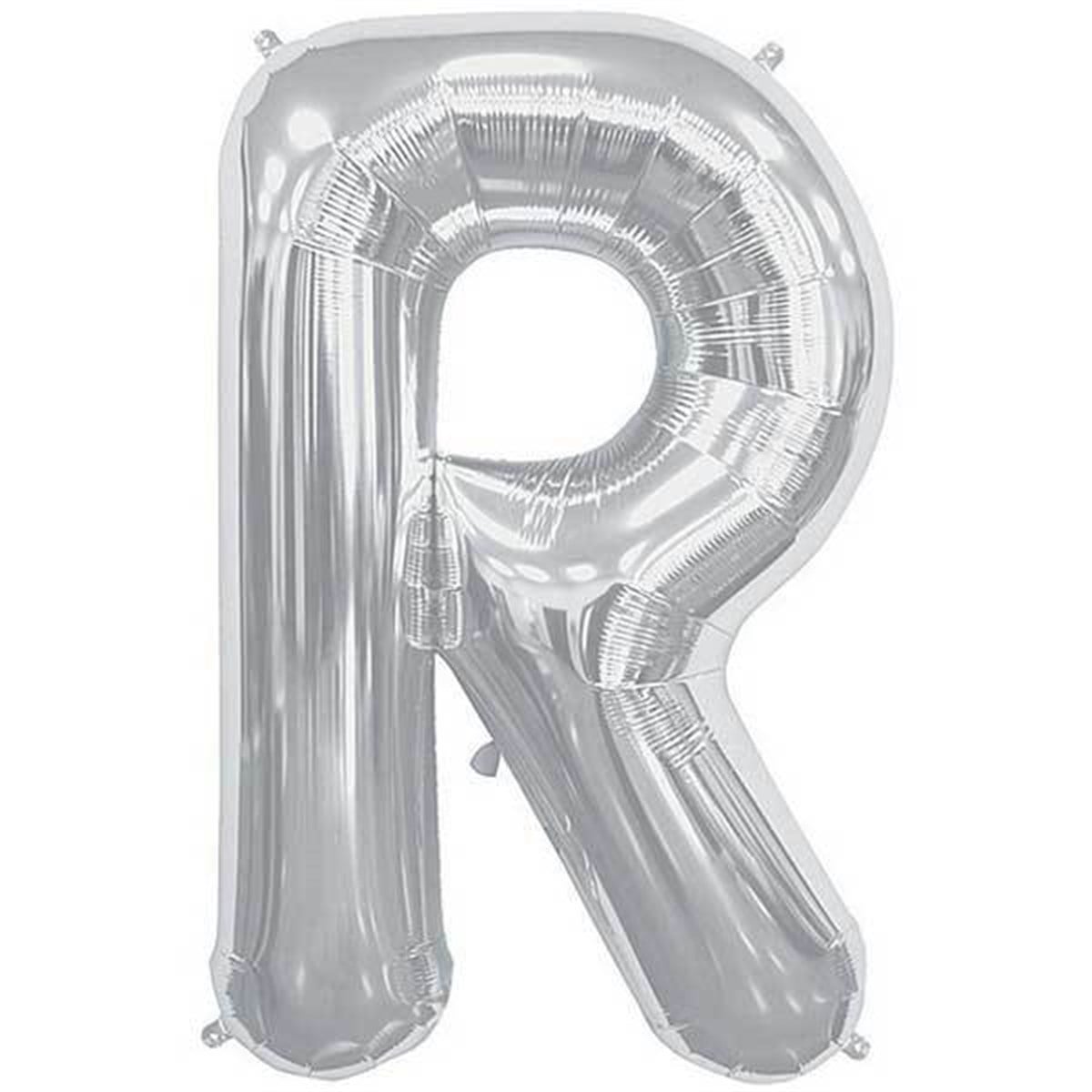 R Harf Folyo Gümüş Balon Küçük 35 Cm