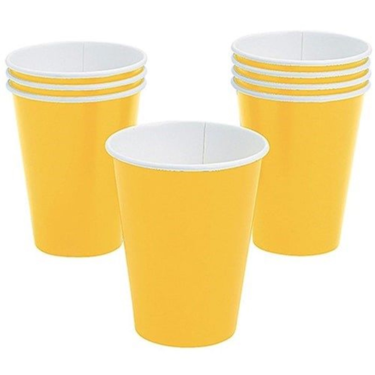 Sarı Lüks Karton Bardak 8 Adet