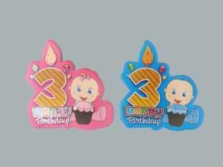STİCKER 3 YAŞ HAPY BİRTHDAY PEMBE PK:50