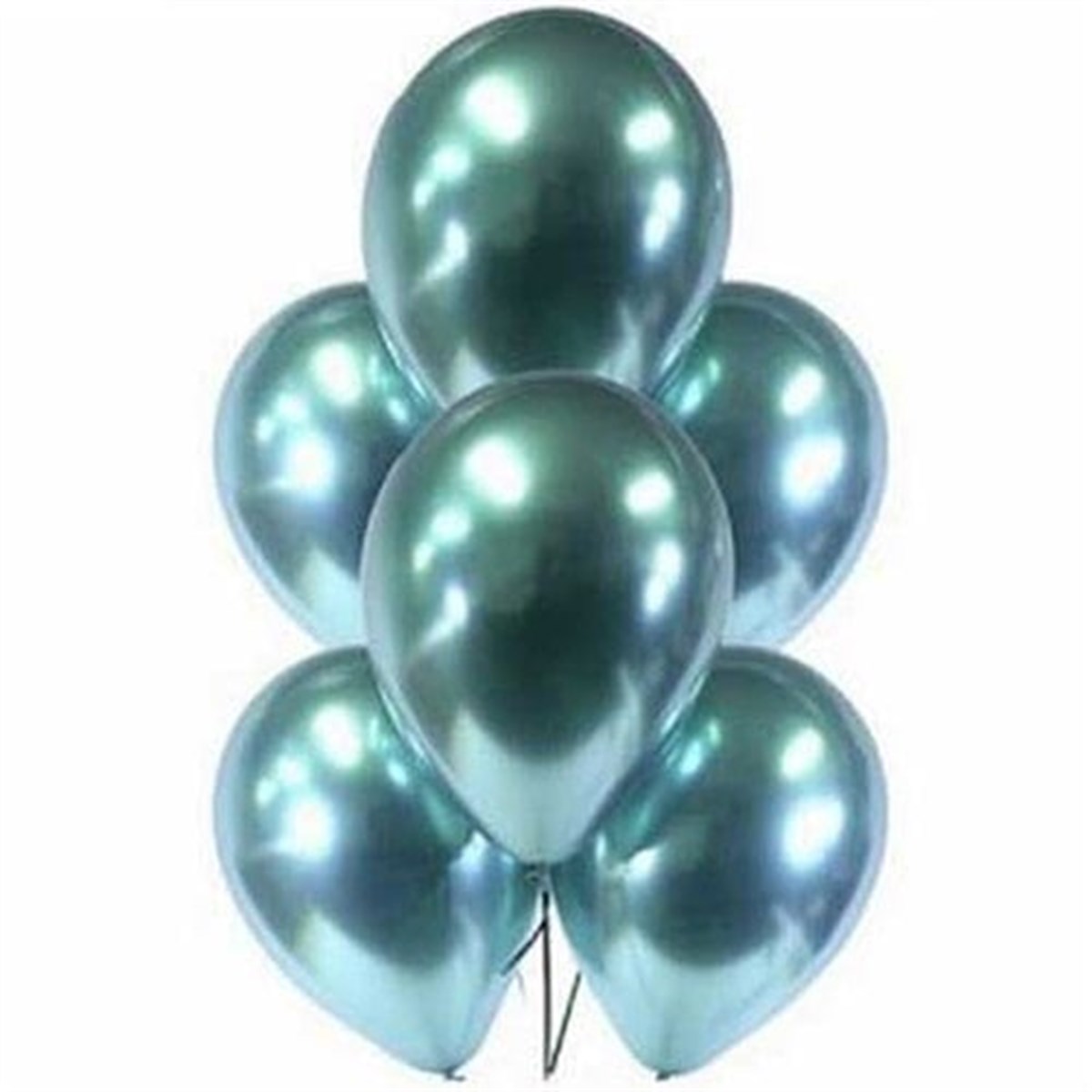 Su Yeşili Renk Krom Balon 10 Adet