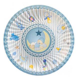 TABAK KARTON AYDEDELİ MAVİ 19cm PK:8 KL:180