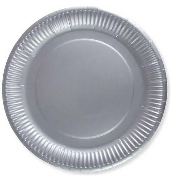 TABAK KARTON GÜMÜŞ 23 CM PK:8 KL:250